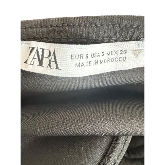 2/$30 Zara Small Black Off-Shoulder Crop Top With Ruching - Picture 3 of 10